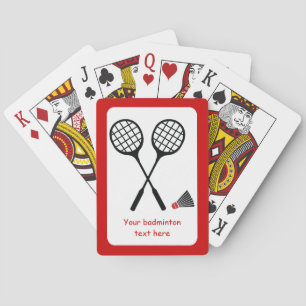 Badminton gifts, racquet and shuttlecock custom poker cards
