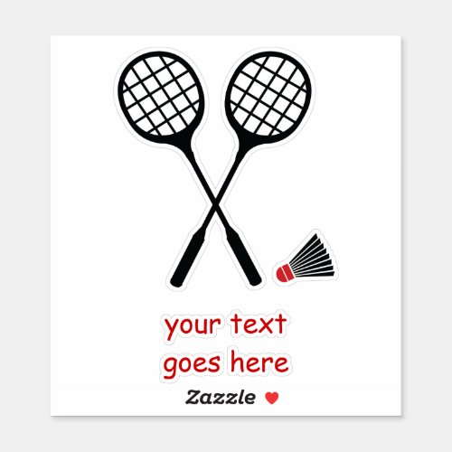 Badminton gifts racquet and shuttlecock sticker