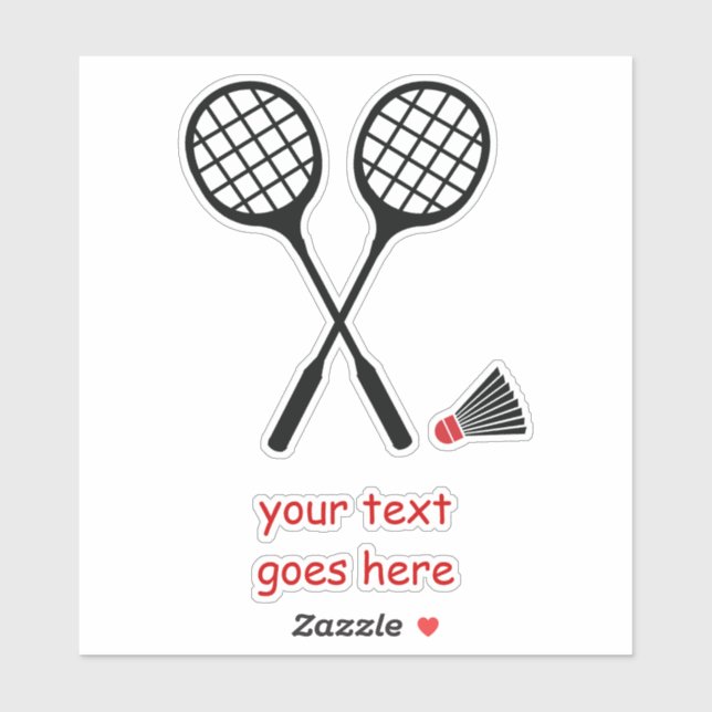 Badminton gifts, racquet and shuttlecock sticker (Sheet)