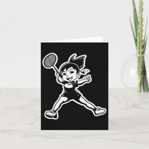 Badminton Girl Comic Shuttle Player  Card