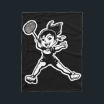 Badminton Girl Comic Shuttle Player  Fleece Blanket<br><div class="desc">Badminton Girl Comic Shuttle Player</div>