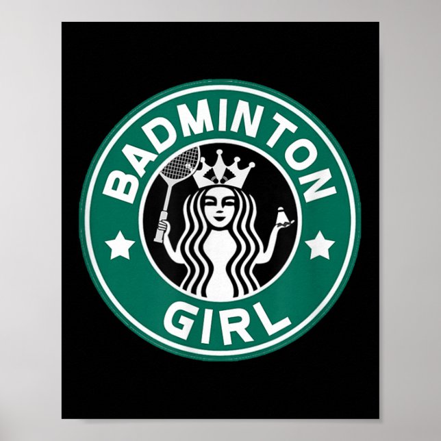 Badminton Girl For Teens On School Team Funny  Poster (Front)