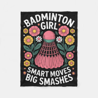 Badminton Girl Shuttle Funny Badminton Fleece Blanket
