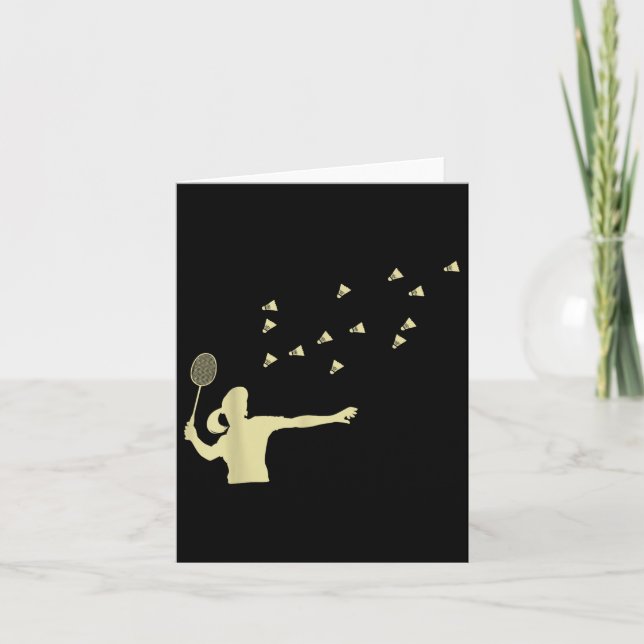 Badminton Girl Shuttle Woman Girl Shuttle Racket  Card (Front)