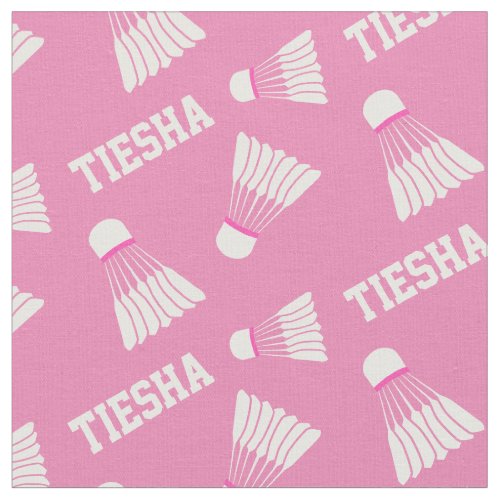 Badminton girls name pink pattern fabric