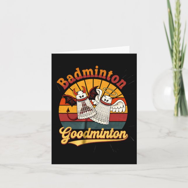 Badminton Goodminton Funny Sports Humor  Card (Front)