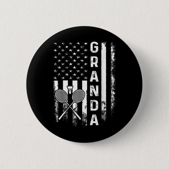 Badminton Granda American Flag Vintage Christmas X Button (Front)