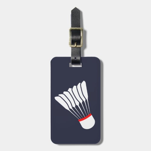 Badminton graphic address luggage tag