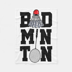 Badminton Graphic Badminton Player Shuttle Sports  Fleece Blanket