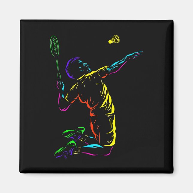 Badminton Graphic Badminton Player Shuttle Sports  Magnet (Front)