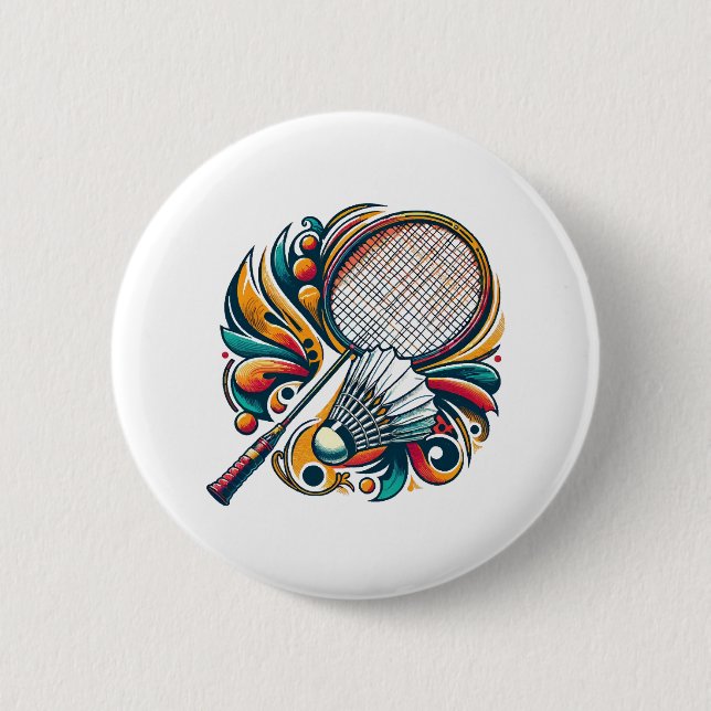 Badminton Graphic Button (Front)