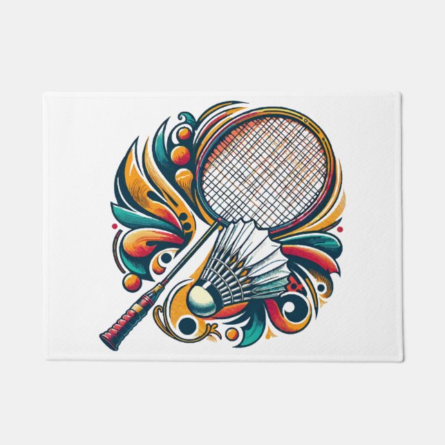 Badminton Graphic Doormat (Front)