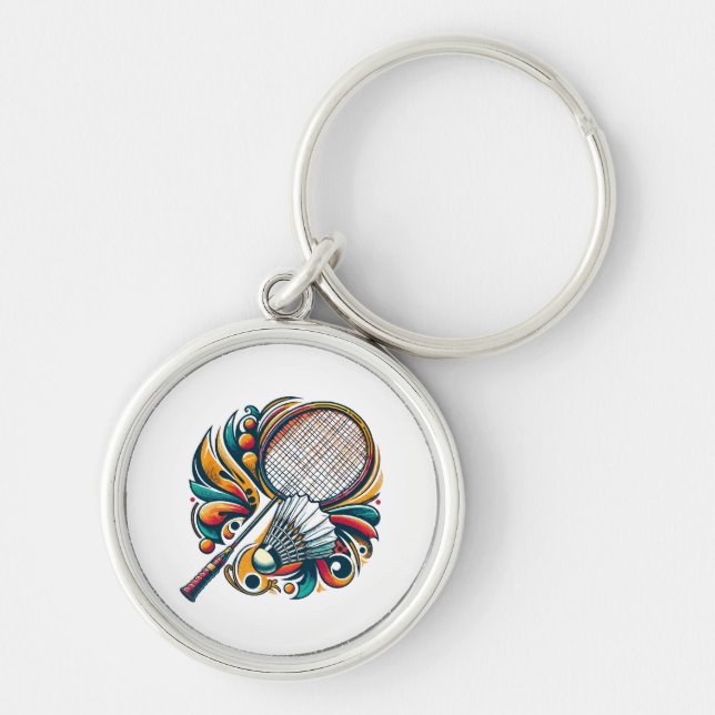 Badminton Graphic Keychain (Front)