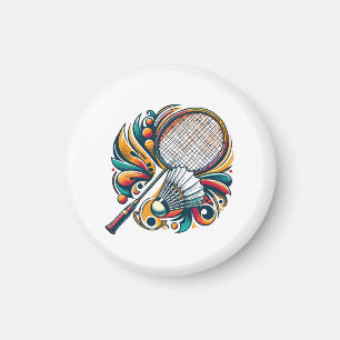 Badminton Graphic Magnet