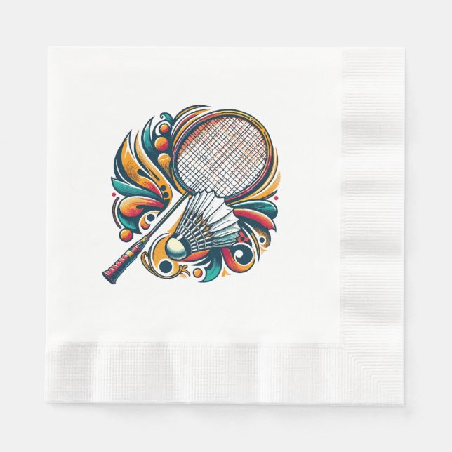 Badminton Graphic Napkins (Front)