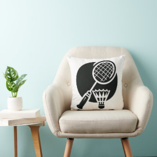 Badminton Graphic Throw Pillow