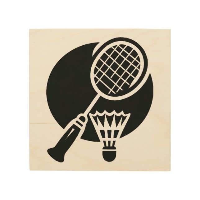 Badminton Graphic Wood Wall Art (Front)