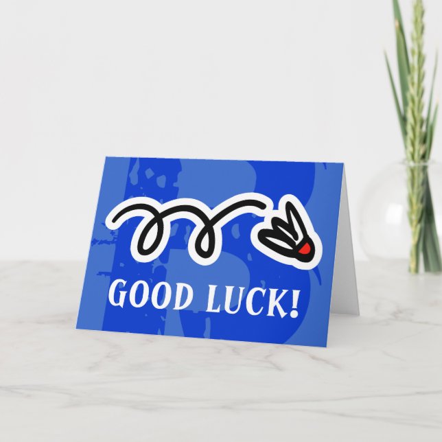 Badminton Greeting Card Design with custom text (Front)
