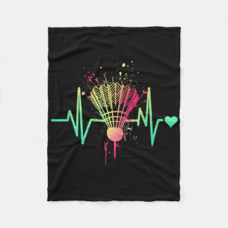 Badminton Heartbeat - Vintage Shuttle Badminton Lo Fleece Blanket