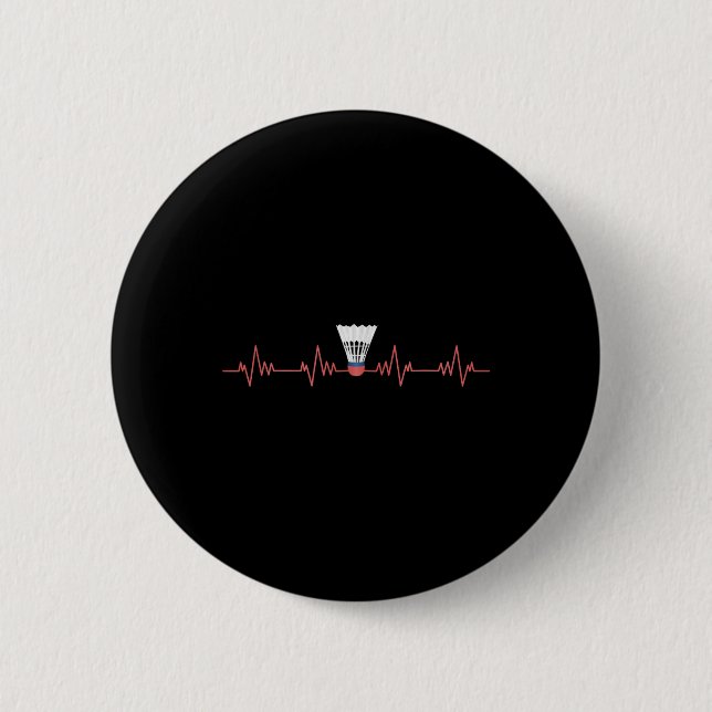 Badminton Heartbeat With Shuttle For Badminton  Button (Front)