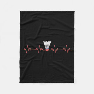 Badminton Heartbeat With Shuttle For Badminton  Fleece Blanket