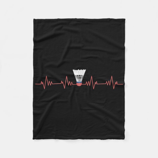 Badminton Heartbeat With Shuttle For Badminton  Fleece Blanket (Front)