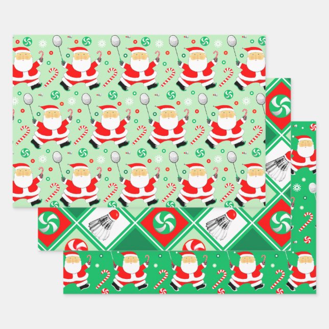 Badminton Holiday Gift Wrapping Paper Sheets (Set)