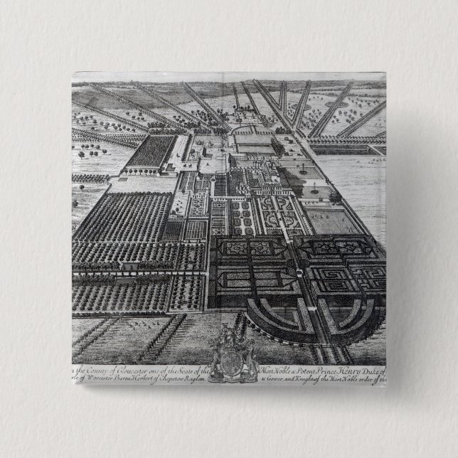 Badminton House in the County of Gloucester Pinback Button (Front)