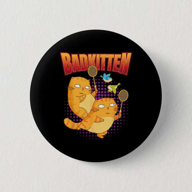 Badminton I Badkitten Cat I Badminton Racket Shutt Button (Front)