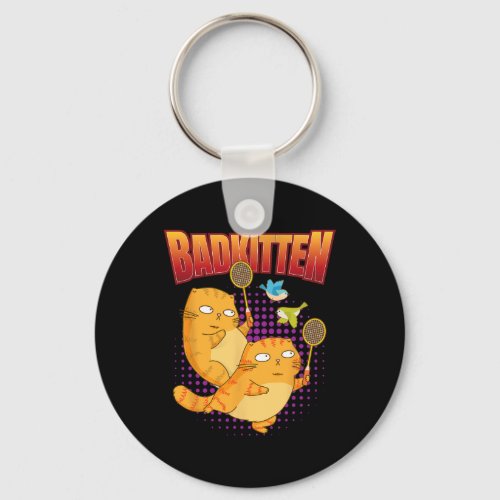Badminton I Badkitten Cat I Badminton Racket Shutt Keychain