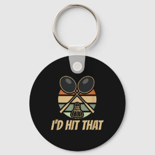Badminton Id Hit That Retro Keychain