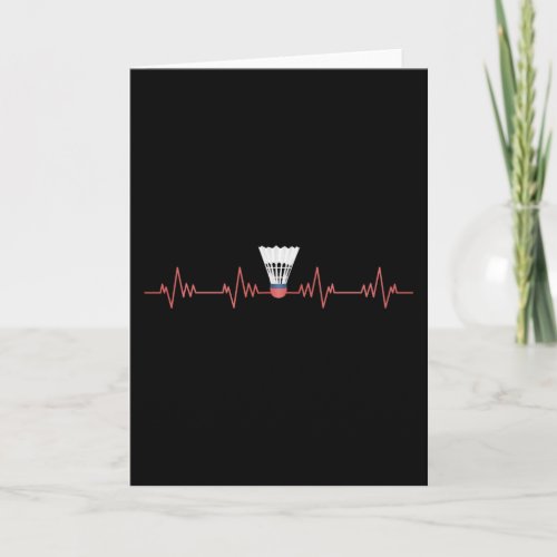 Badminton in Heart Card