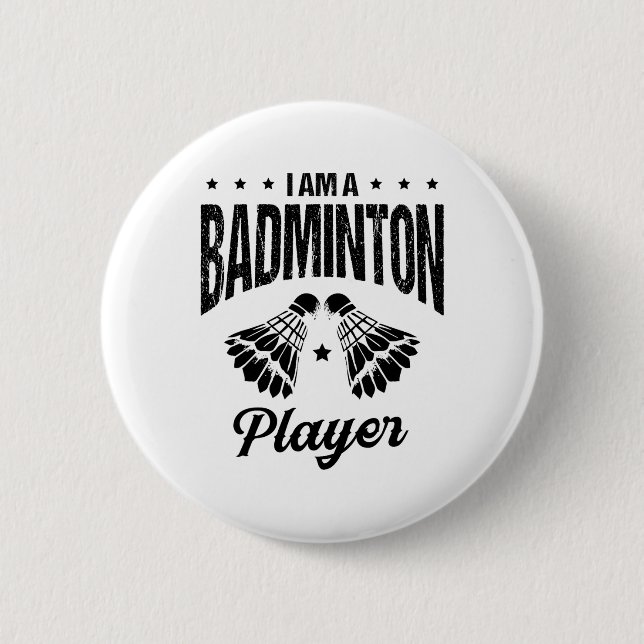 Badminton Is My Life Badminton Player Shuttle  Button (Front)