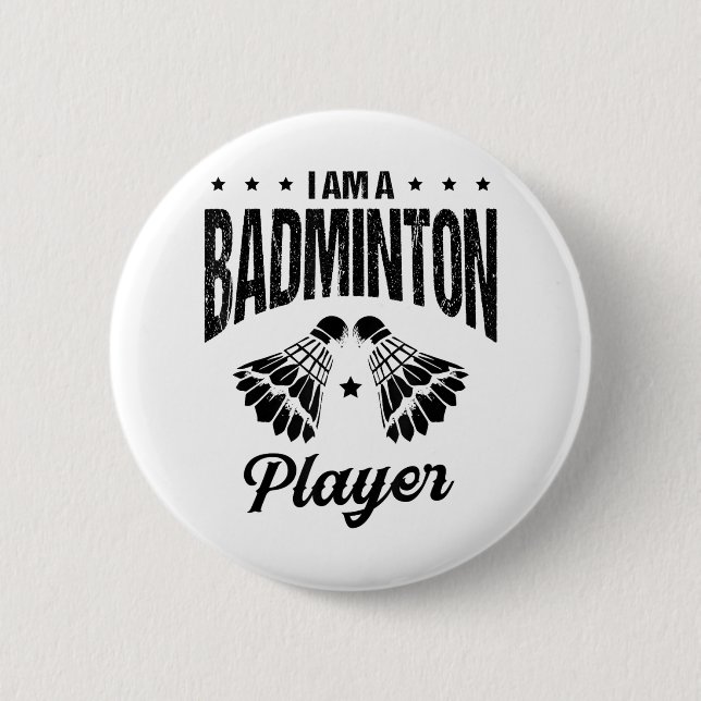 Badminton Is My Life Badminton Player Shuttle  Button (Front)