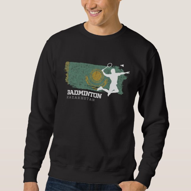 Badminton Kazakhstan Net Games Player Badminton Sweatshirt (Front)