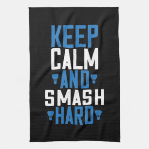 Badminton - Keep calm and smash hard Kitchen Towel