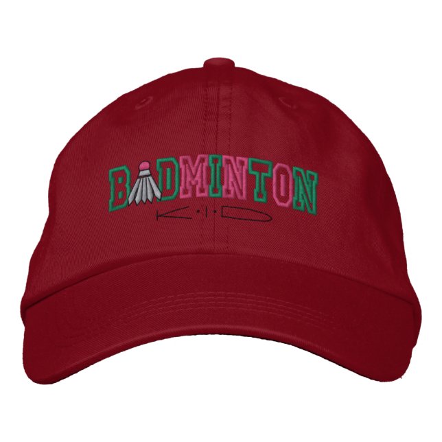 Badminton Kid Embroidered Baseball Hat (Front)