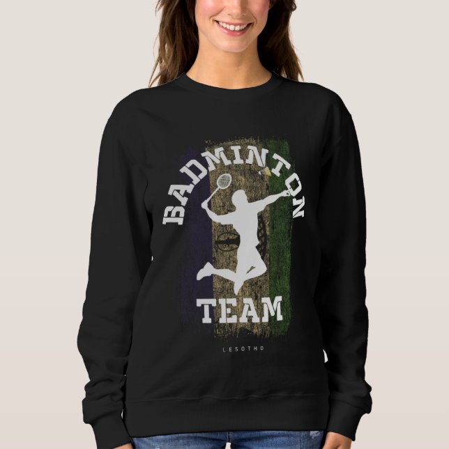 Badminton Lesotho Net Games Player Badminton Sweatshirt (Front)
