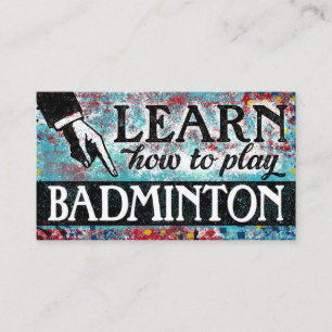 Badminton Lessons Business Cards - Blue Red