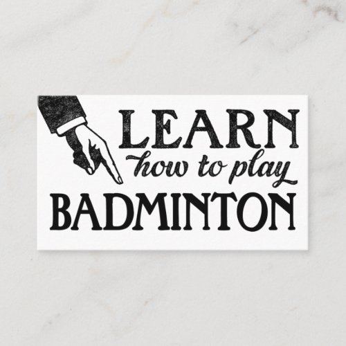 Badminton Lessons Business Cards _ Cool Vintage