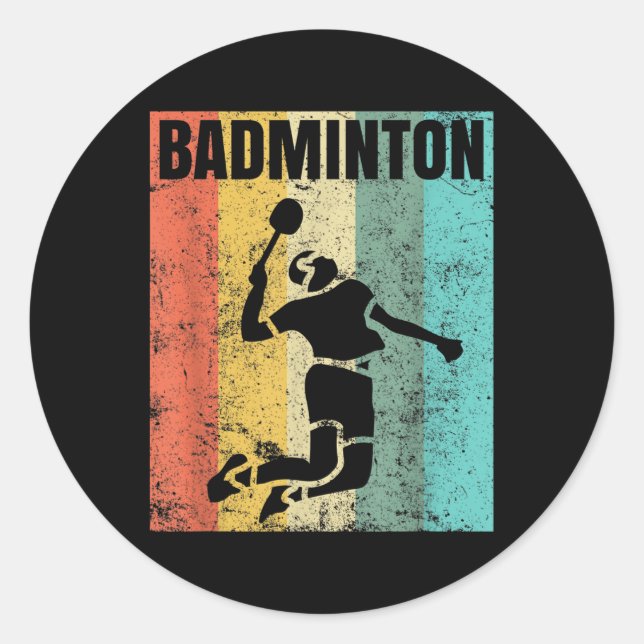 Badminton Love Team Player Coach  Classic Round Sticker (Front)