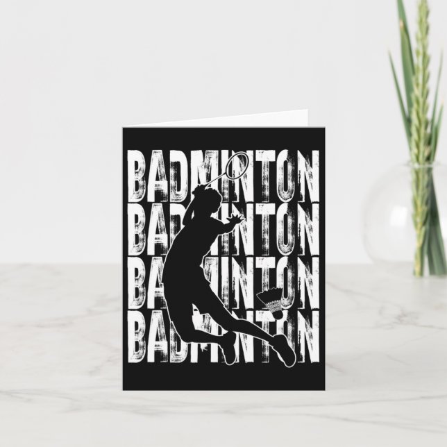 Badminton Lovers Theme Graphic Design  Card (Front)