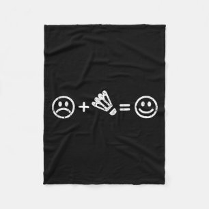 Badminton Makes Happy Funny Shuttle Badminton Play Fleece Blanket