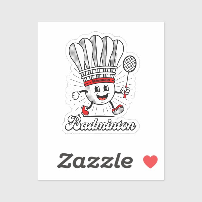 Badminton Mascot Classic Sticker (Sheet)
