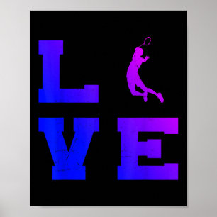 Badminton Mens Womens Badminton Player Shuttle  Poster