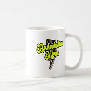 Badminton Mom Leopard Bolt Thunder Vintage Sports Coffee Mug