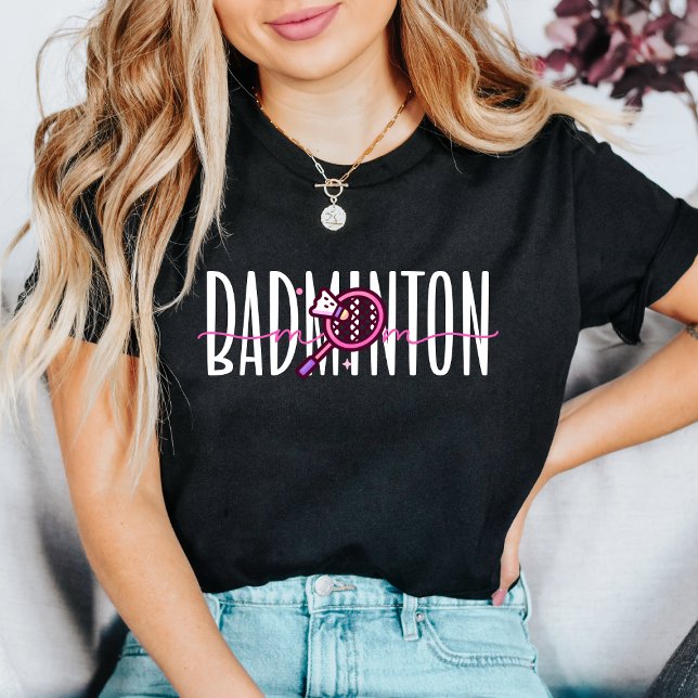  Badminton Mom Pink Racket Layered Typography Tri-Blend Shirt (Creator Uploaded)