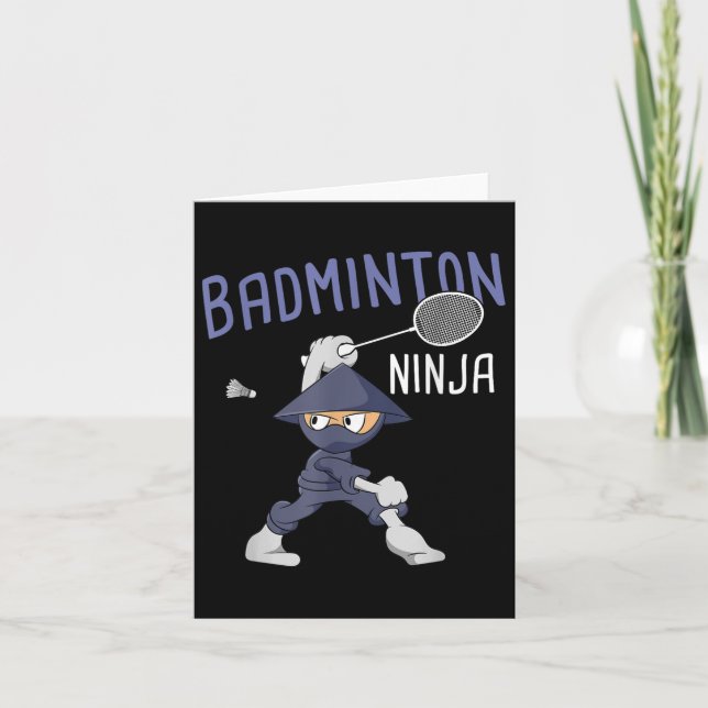 Badminton Ninja Kids Shuttle Boy Badminton  Card (Front)