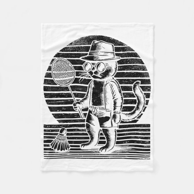 Badminton Ninja Shuttle  Fleece Blanket (Front)