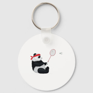 Badminton Panda Funny Sweet Sport Humor Shuttle An Keychain